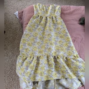 Dessy Collection Floral Jacquard High Low Dress